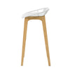 SoBuy FST77-W Scaun de bar de design Scaun de bar pentru bucătărie cu suport pentru picioare Bază din lemn de stejar
