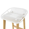 SoBuy FST77-W Scaun de bar de design Scaun de bar pentru bucătărie cu suport pentru picioare Bază din lemn de stejar