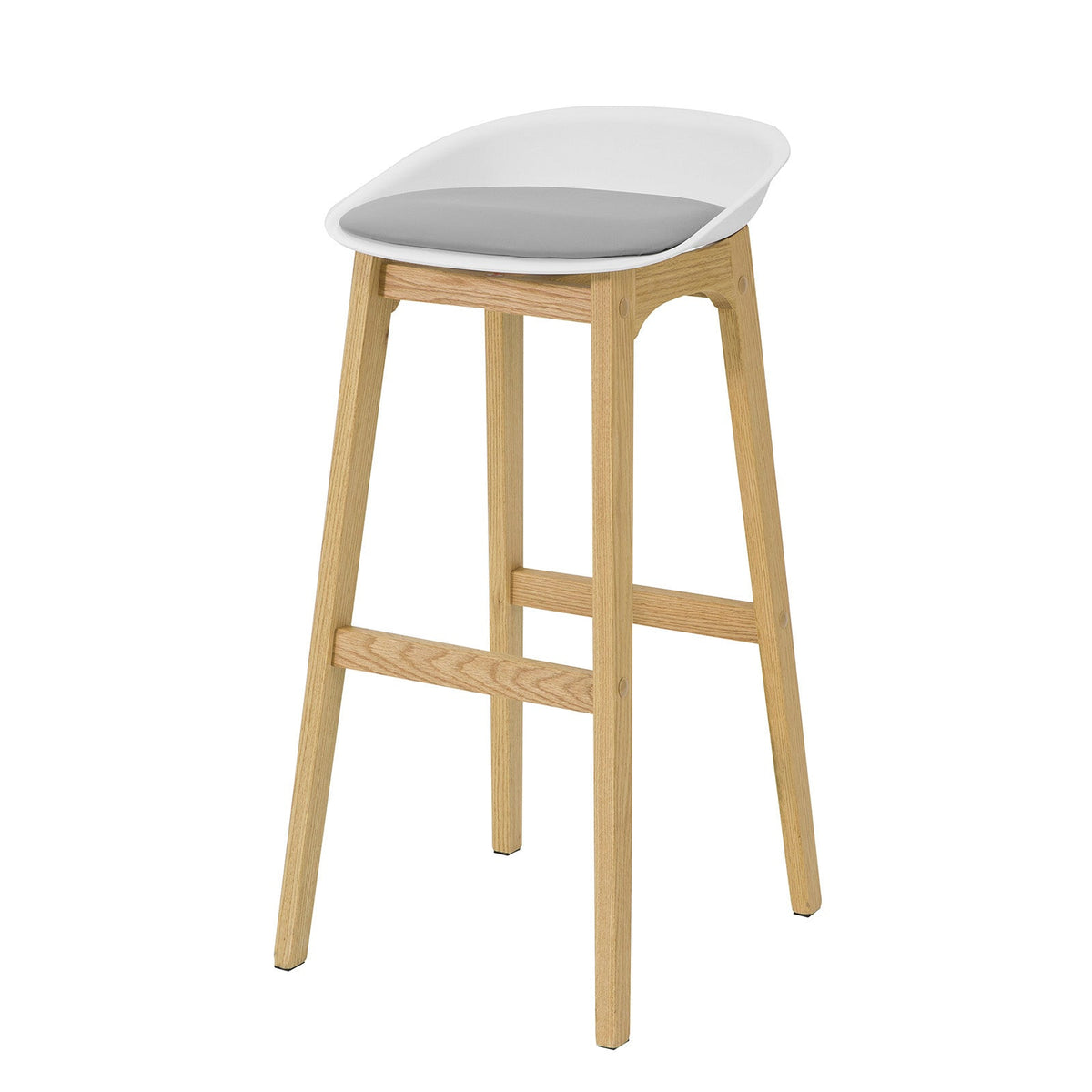 SoBuy FST78-W Tabouret de Bar Design Chaise Haute de Bar Cuisine avec Assise Rembourrée Repose-Pieds et Piètement en Bois de 