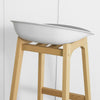 SoBuy FST78-W Tabouret de Bar Design Chaise Haute de Bar Cuisine avec Assise Rembourrée Repose-Pieds et Piètement en Bois de Chêne