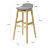 SoBuy FST79-HG Scaun de bar de designer Scaun înalt de bar pentru bucătărie cu suport pentru picioare și bază din lemn de stejar de înaltă calitate