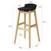 SoBuy FST79-SCH Tabouret de Bar Design Chaise Haute de Bar Cuisine avec Repose-Pieds et Piètement en Bois de Chêne Haute Qualité