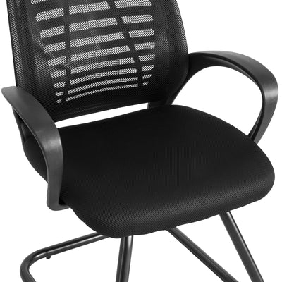 SoBuy FST83-Sch Scaun Cantilever din Plasă Scaun de Birou pentru Conferințe Fotoliu de Birou cu Șezut Tapițat