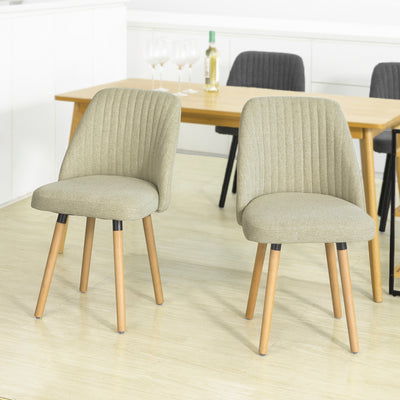 SoBuy FST84-MI x2 Set de 2 Scaune de Dining Scaune de Bucătărie Scaune pentru Vizitatori cu Spătar și Șezut Tapițat