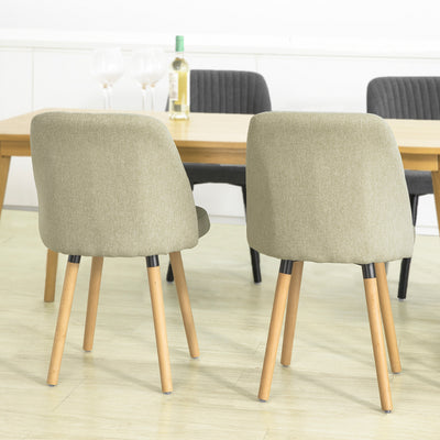 SoBuy FST84-MI x2 Set de 2 Scaune de Dining Scaune de Bucătărie Scaune pentru Vizitatori cu Spătar și Șezut Tapițat