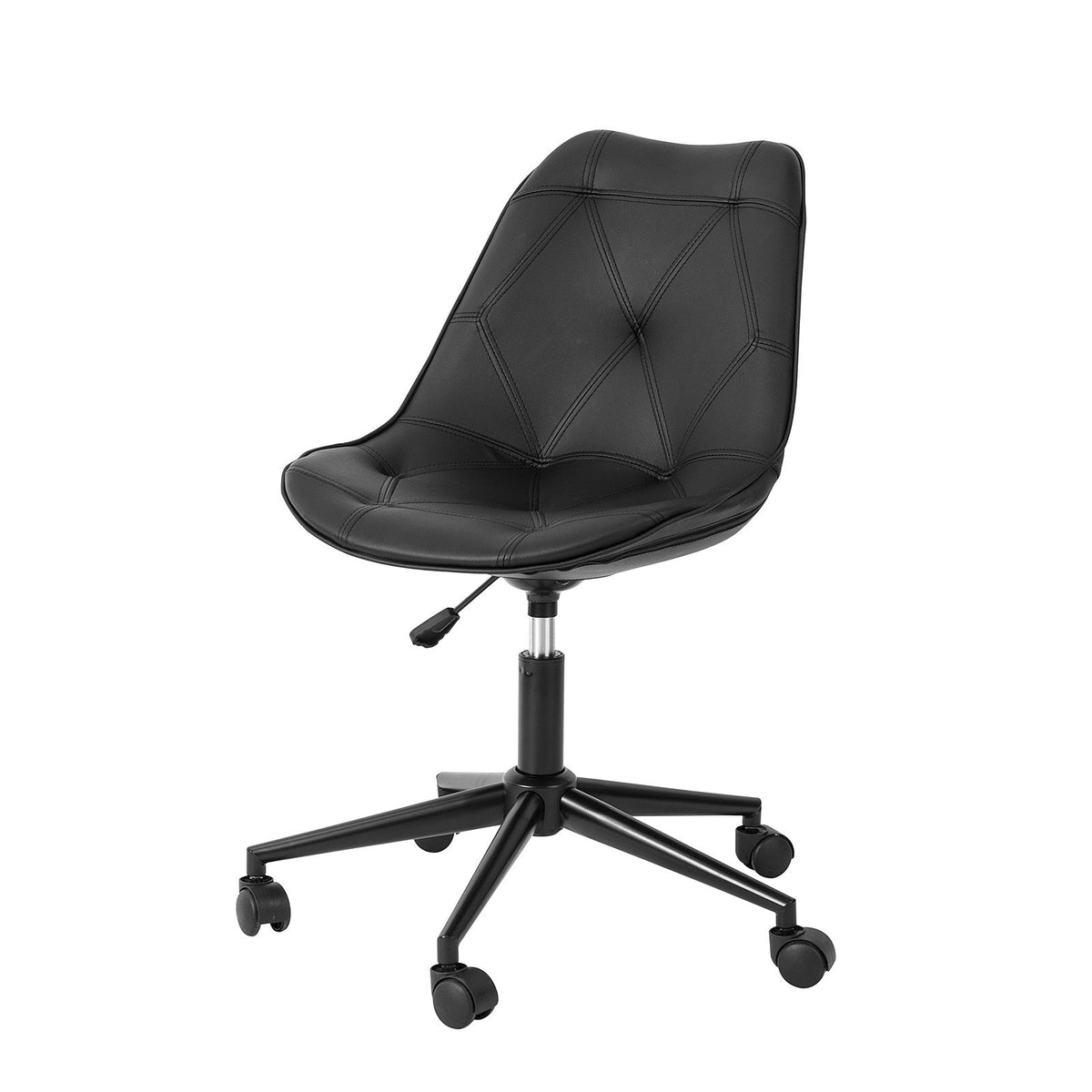 SoBuy FST85-SCH Chaise de Bureau Ergonomique Chaise Pivotante Chaise pour Ordinateur, Assise en Cuir PU, Hauteur Réglable 43-