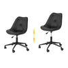 SoBuy FST85-SCH Chaise de Bureau Ergonomique Chaise Pivotante Chaise pour Ordinateur, Assise en Cuir PU, Hauteur Réglable 43-53cm