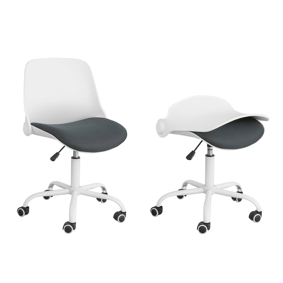 SoBuy FST87-W Chaise de Bureau Ergonomique Dossier Pliant Fauteuil Pivotant Chaise pour Ordinateur