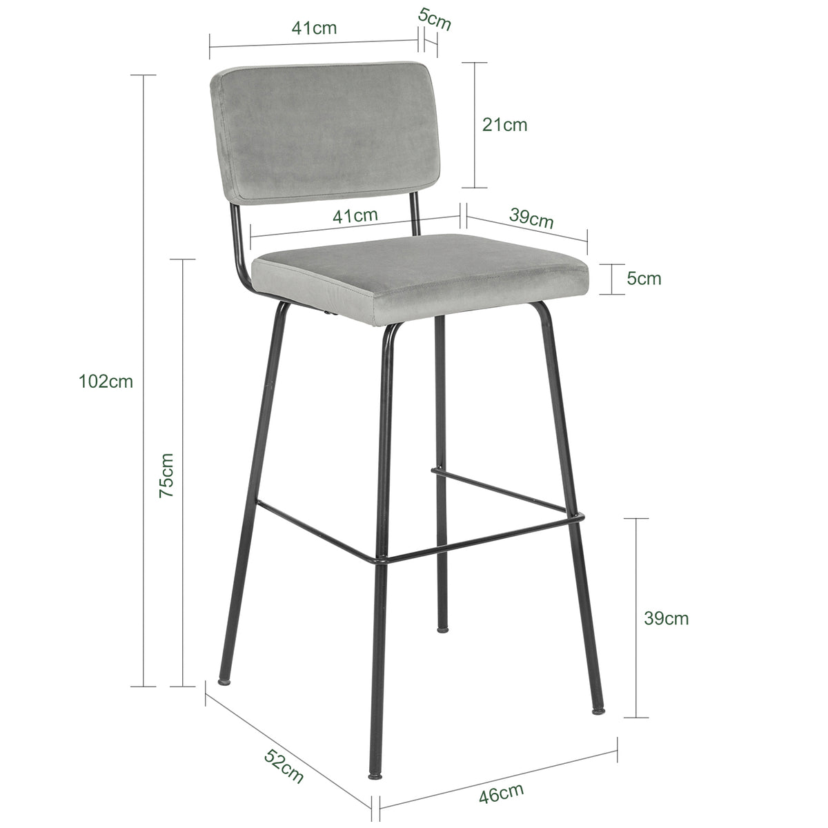 SoBuy FST90-DGx2 Set de 2 Scaune de Bar Design Scaun Înalt de Bistrou cu Spătar și Suport pentru Picioare, Scaun de Blat, Scaun de Bar