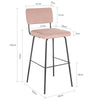 SoBuy FST90-Px2 Set de 2 scaune de bar de designer Scaun înalt de bistro cu spătar și suport pentru picioare, Scaun de tejghea, Scaun de bar
