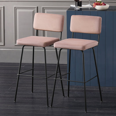 SoBuy FST90-Px2 Set de 2 scaune de bar de designer Scaun înalt de bistro cu spătar și suport pentru picioare, Scaun de tejghea, Scaun de bar