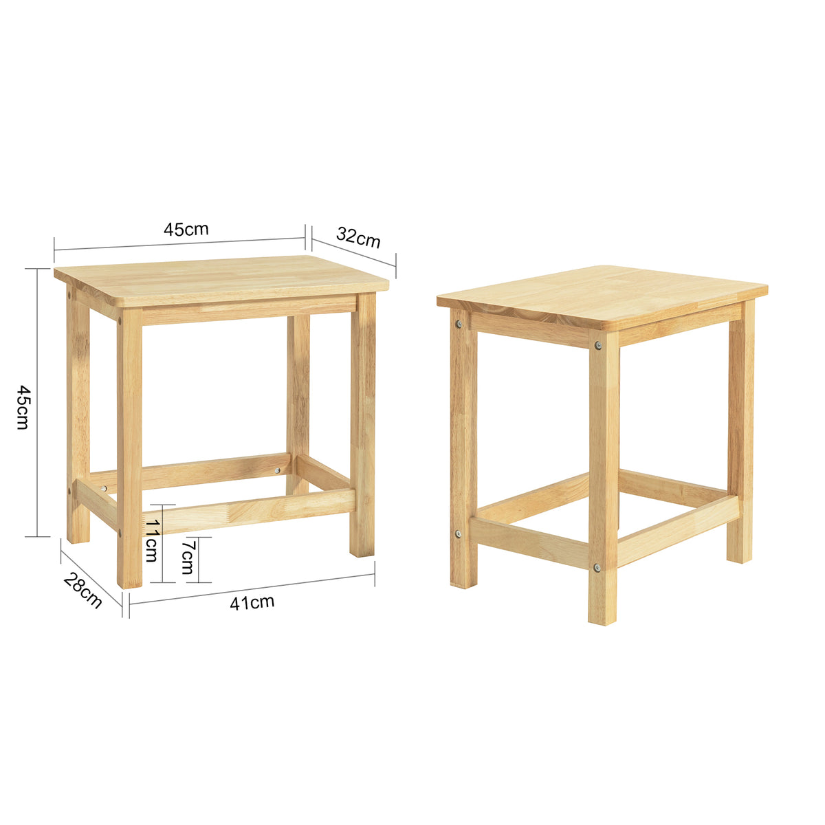 SoBuy FST91-Nx2 Set de 2 scaune de sufragerie, bucătărie din lemn de cauciuc