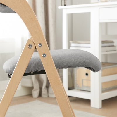 SoBuy FST92-N Chaise Pliante Rembourrée en Bois – Gain de Place – Gris