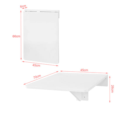 SoBuy FWT04-W Table murale rabattables, Table de cuisine pliante, Table à rabat pour enfant pliable
