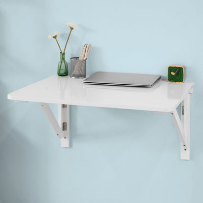 SoBuy FWT05-W Masă de birou, masă de bucătărie, masă de perete pliabilă din lemn, 75x60cm, albă