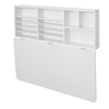 SoBuy FWT07-W Birou Masă pliabilă de perete cu Dulap de perete integrat, Masă de bucătărie pliabilă, Masă de luat masa -Alb