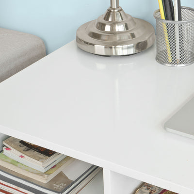 SoBuy FWT14-W Table murale Table de cuisine Bureau informatique avec 3 compartiments
