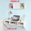 SoBuy FWT14-W Masă de perete Masă de bucătărie Birou pentru computer cu 3 compartimente