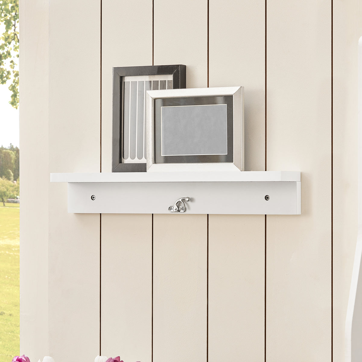 SoBuy FWT20-W Masă de perete rabatabilă, pliabilă cu tablă memo extensibilă, care economisește spațiu, pentru bucătărie, birou și spații mici, Alb 50cm x 75cm x 76cm