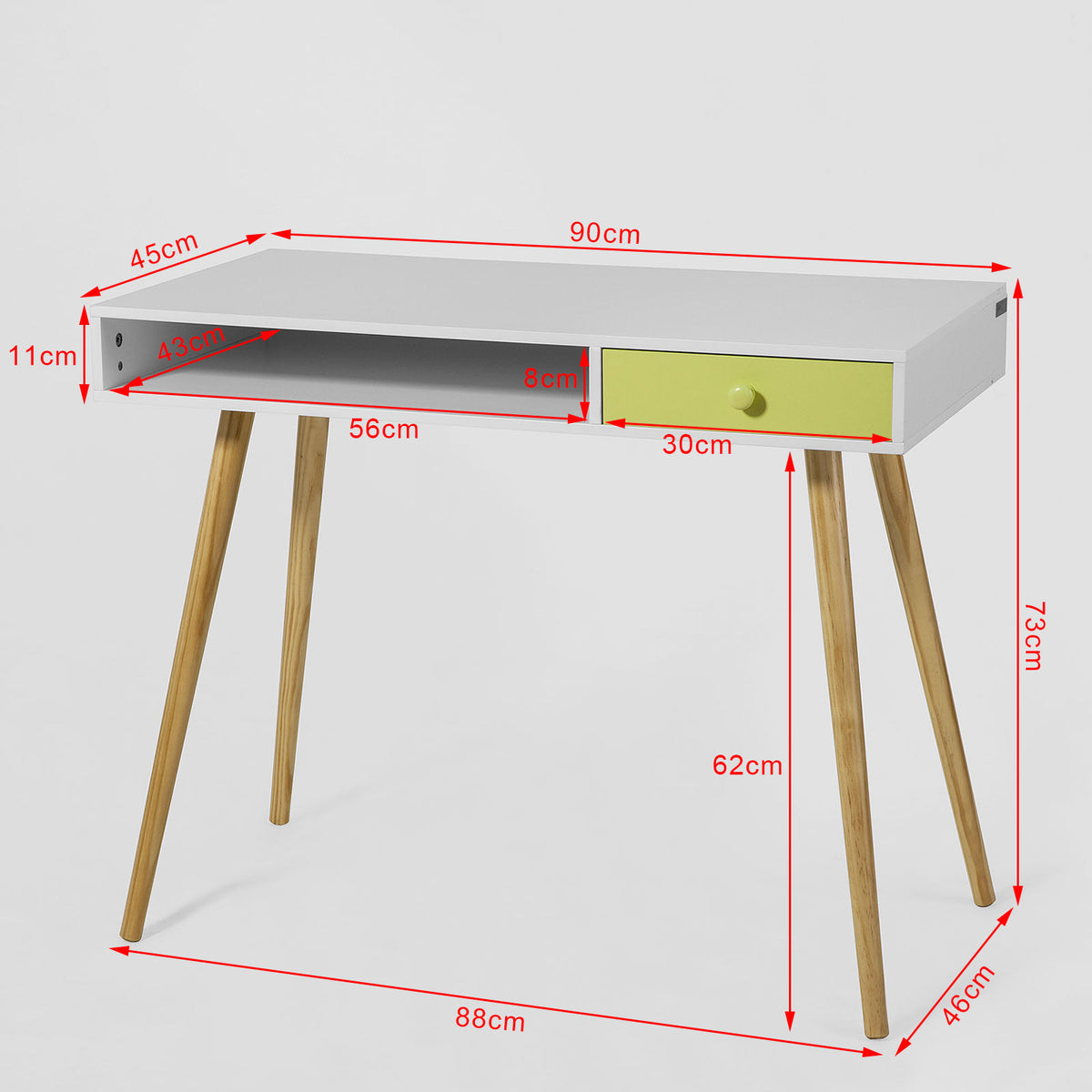 SoBuy FWT24-W Bureau Console ordinateur Table d'appoint Secrétaire Informatique