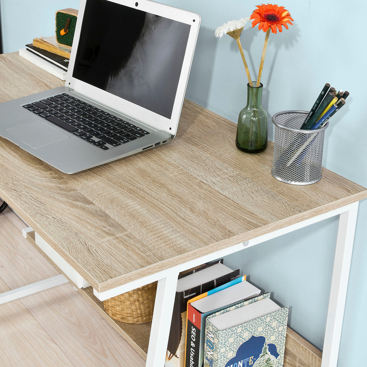 SoBuy FWT34-N Bureau informatique Plan de travail Table pour ordinateur