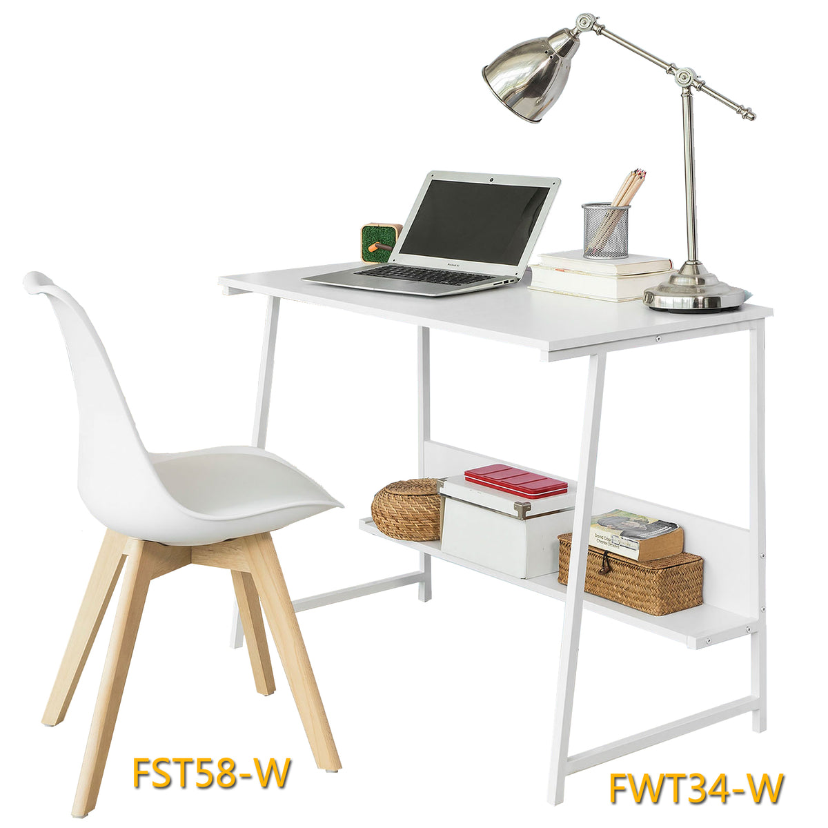 SoBuy FWT34-W Bureau Informatique Plan de Travail Table pour Ordinateur