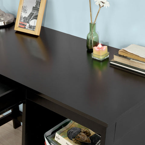 SoBuy Masă de birou negru cu bibliotecă FWT38-SH