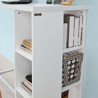 SoBuy FWT39-W Table Haute de Bar Mange-debout Cuisine avec 3 étagères de rangements