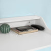 SoBuy FWT47-W Table de cuisine muraleBureau informatique avec 2 niches de rangement