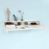 SoBuy FWT47-W Table de cuisine muraleBureau informatique avec 2 niches de rangement