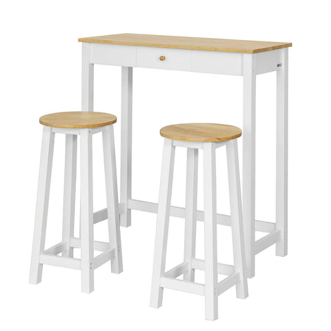 SoBuy Masă și scaune masă de bucătărie albă cu 2 scaune FWT50-Cross