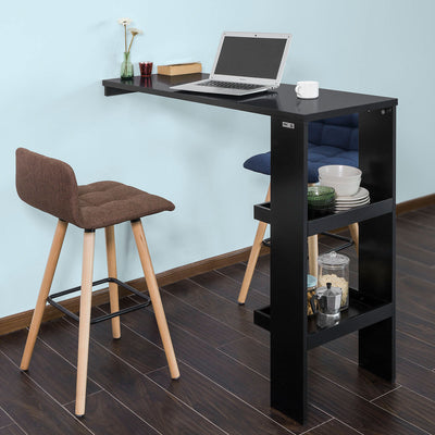 SoBuy FWT55-SCH Table de Bar Murale Table Haute de Bar Mange-Debout Cuisine