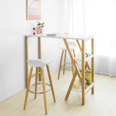 SoBuy FWT56-W Table de Bar Table Haute de Bar Mange-Debout Cuisine