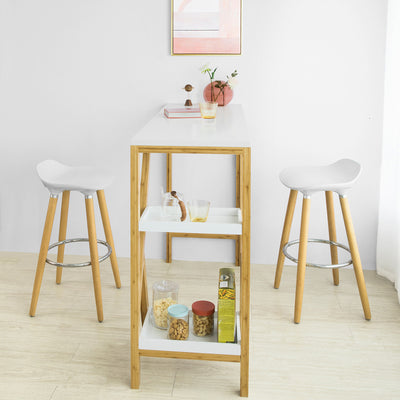 SoBuy FWT56-W Table de Bar Table Haute de Bar Mange-Debout Cuisine