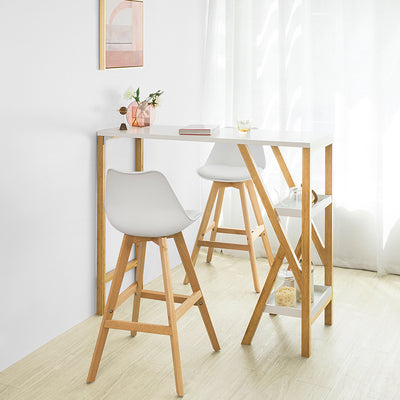 SoBuy FWT56-W Table de Bar Table Haute de Bar Mange-Debout Cuisine
