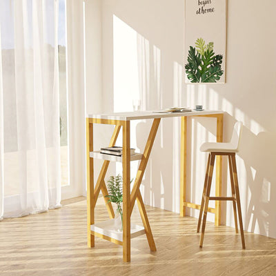 SoBuy FWT56-W Table de Bar Table Haute de Bar Mange-Debout Cuisine