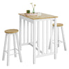 SoBuy FWT65-WN Set de Table + 2 Chaises Style de Bar Ensemble Table de Bar + 2 Tabourets de Bar