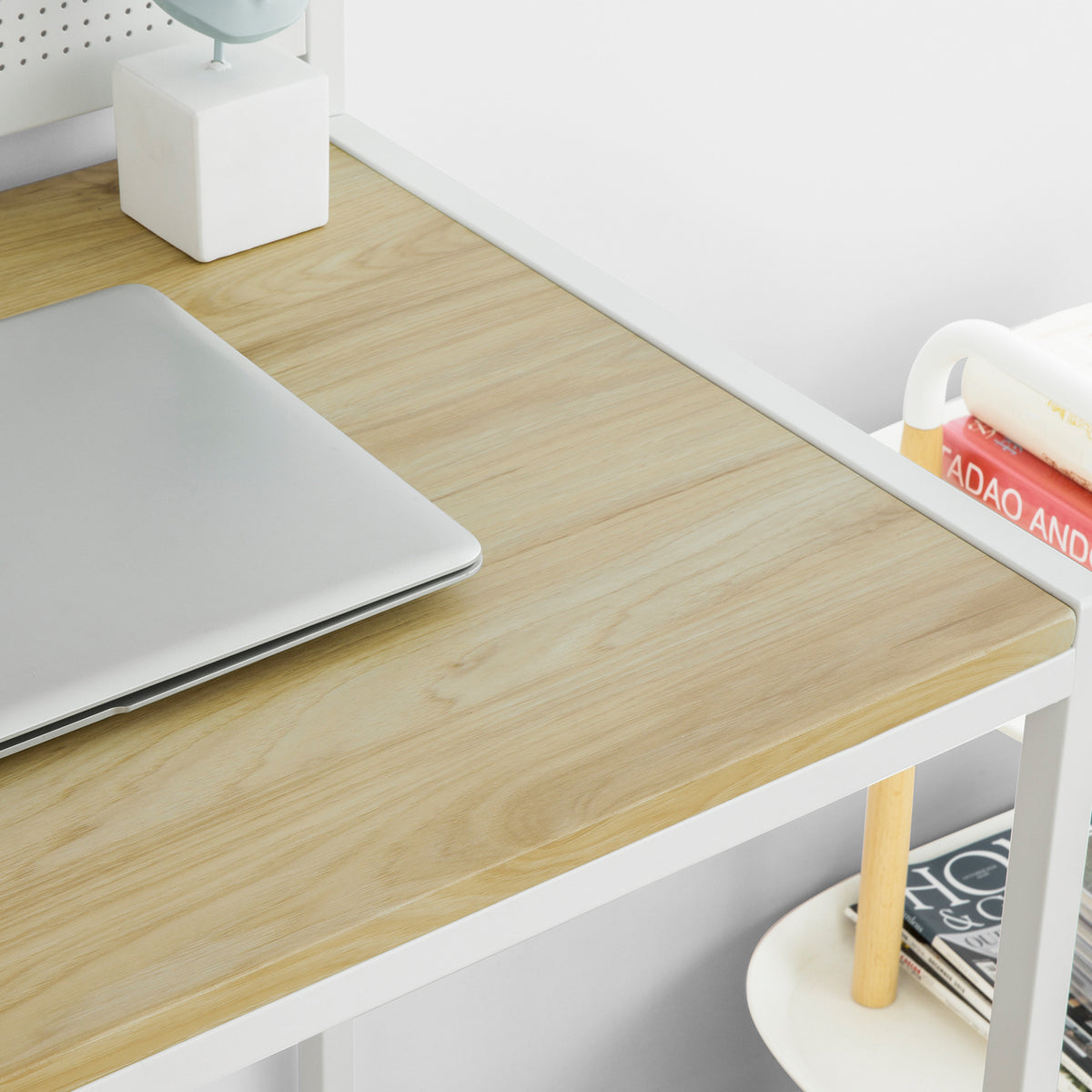 SoBuy FWT66-WN Table Bureau Informatique Table d’étude Poste de Travail, Petite Taille Gain d’Espace