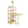 SoBuy FWT70-N Masă pliabilă pentru sufragerie cu rafturi laterale, Masă din lemn de hevea, Masă pliabilă, Masă din lemn pentru bucătărie, sufragerie, living și balcon, 60x98x126cm