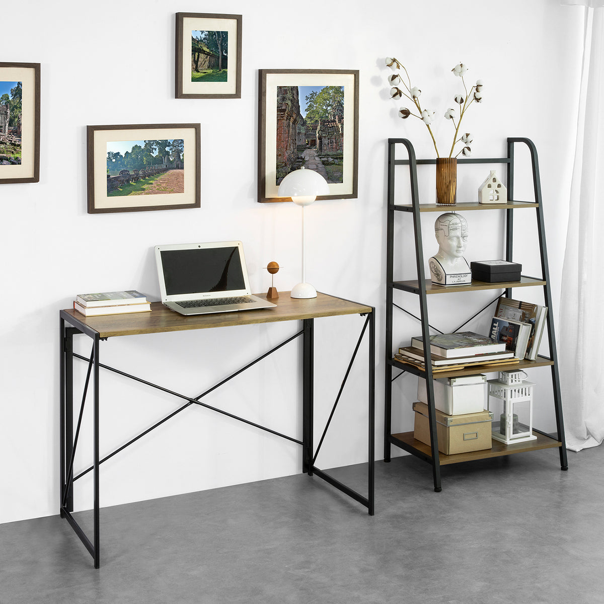 SoBuy FWT78-F Birou pentru computer Masă de computer, Pliabil fără asamblare Design industrial