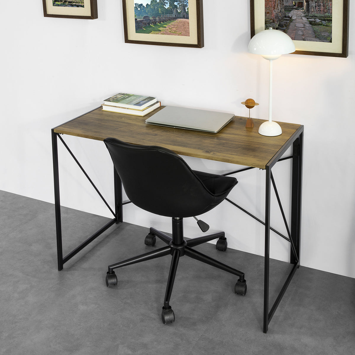 SoBuy FWT78-F Bureau d'Ordinateur Table informatique,Pliable sans Assemblage Design Industriel