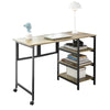 SoBuy FWT85-F Bureau Informatique Pliant Table de Bureau avec Étagère à 3 Niveaux Travail Pliable