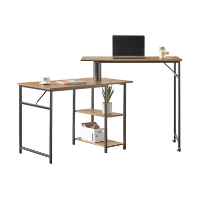 SoBuy FWT93-F Bureau Informatique Bureau Rotatif 360°, Bureau d'angle, Bureau Assis Debout