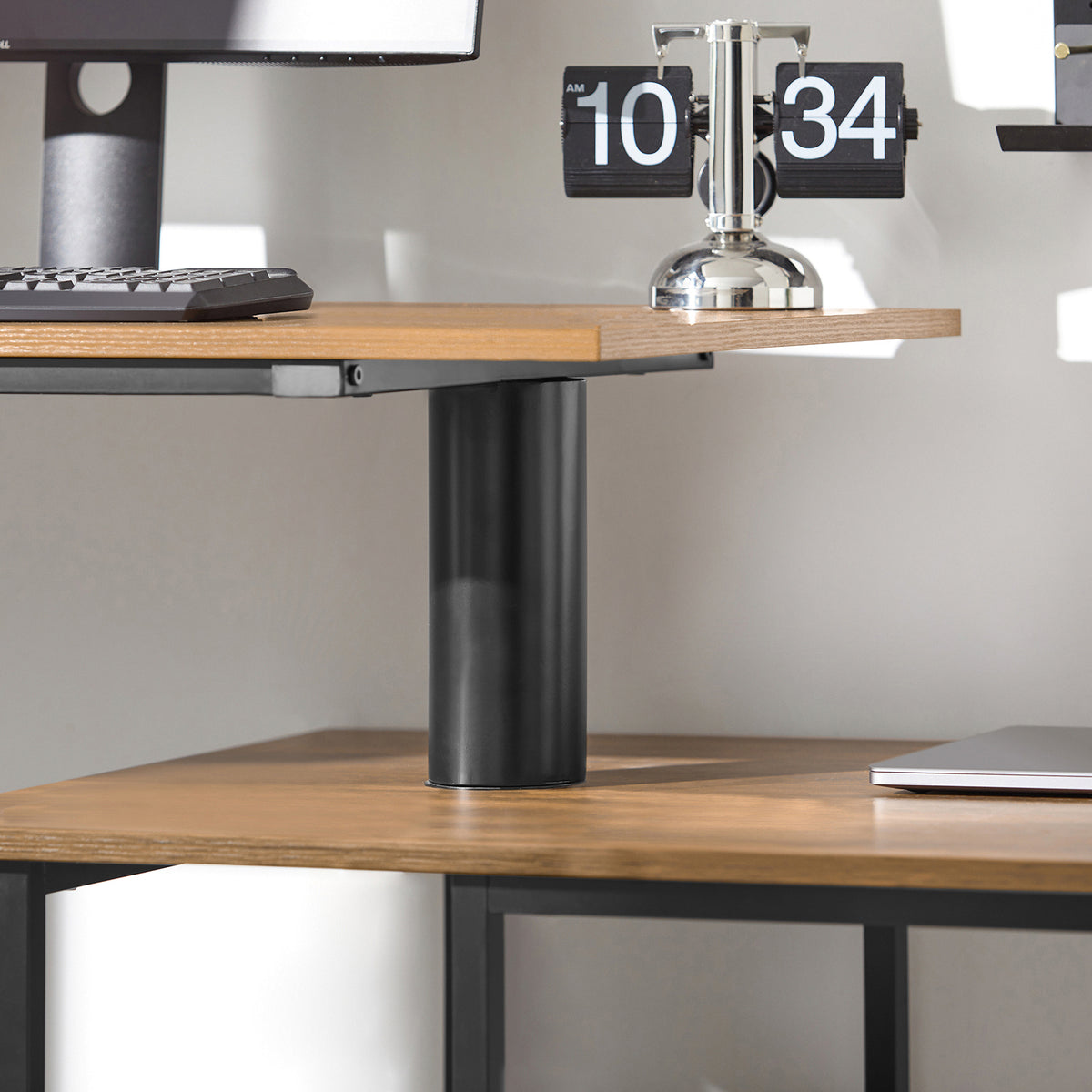 SoBuy FWT93-F Birou Computer Birou Rotativ 360°, Birou de Colț, Birou cu Înălțime Reglabilă