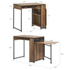 SoBuy FWT96-PF Birou pentru Computer Masă de Studiu Masă de Sufragerie cu Blat Pliant Suplimentar