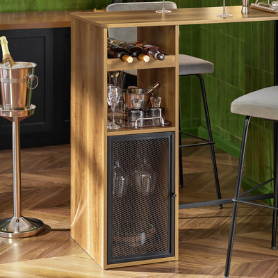 SoBuy FWT97-PF Masă de bar, Masă înaltă, Masă de dining, Masă de bucătărie cu suporturi pentru pahare și sticle