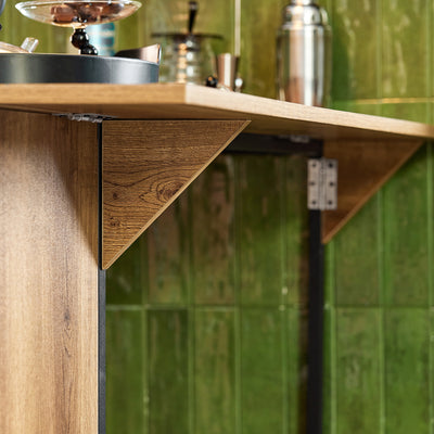 SoBuy FWT98-PF Masă Înaltă de Bucătărie cu Blat Extensibil – Masă Bar pentru Spații Mici, Masă Modernă pentru Sufragerie, Bar pentru Bucătărie, Living sau Cafenea 120 × 45/63 × 95cm