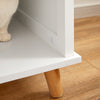 SoBuy HAT01-W Table d’Appoint, Bout de Canapé, Table de Chevet, Maison de Toilette pour Chat avec 1 Compartiment Ouvert et 1 Porte