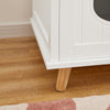 SoBuy HAT01-W Table d’Appoint, Bout de Canapé, Table de Chevet, Maison de Toilette pour Chat avec 1 Compartiment Ouvert et 1 Porte