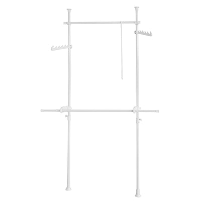 SoBuy KLS02-W Garde-Robe Penderie Télescopique 2 Barres Portant de Vêtement